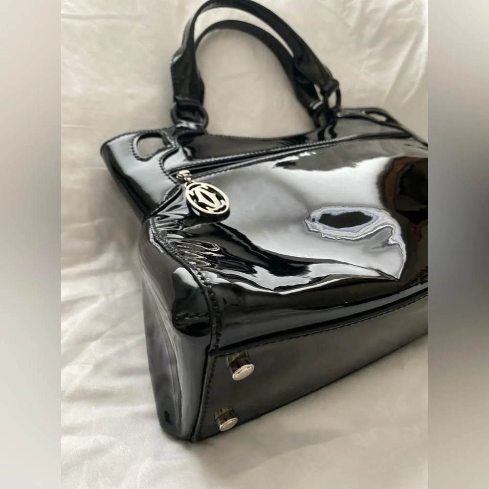 ‼️SOLD‼️Cartier Marcello de Cartier Small Handbag in Black Patent Leather - Picture 2 of 10